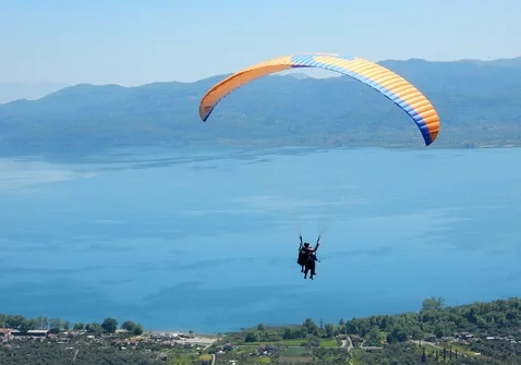 Paragliding over Lake Trichonida